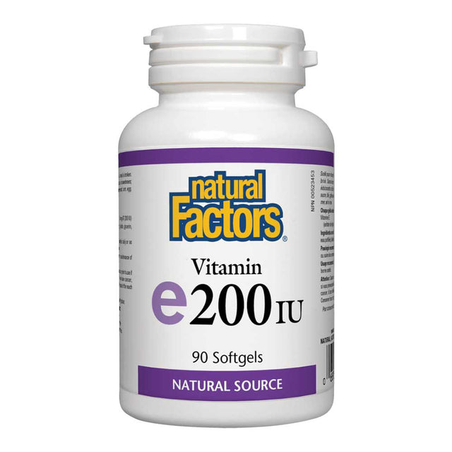 Vitamin E, 200 IU, 90 Softgels, Natural Factors - Natural Factors