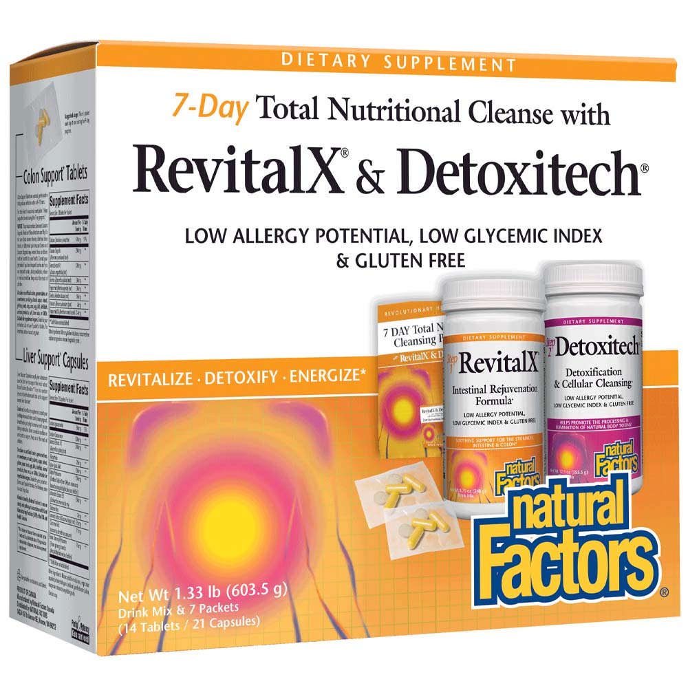 Natural Factors Revitalx and Detoxitech 7 Day Kit Powder, 1.3 lb - Natural Factors