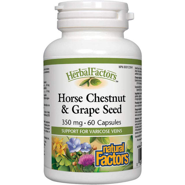 Natural Factors Horse Chestnut and Grape Seed, 60 Capsules - Natural Factors