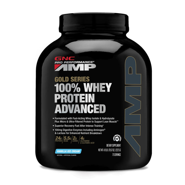 GNC PRO PERFORMANCE AMP GOLD SERIES 100% WHEY PROTEIN ADVANCED - VANILLA - welzo