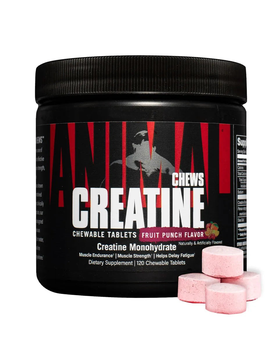 Universal Nutrition Animal Creatine Chewable Tablets, Fruit Punch, 120 - Universal Nutrition