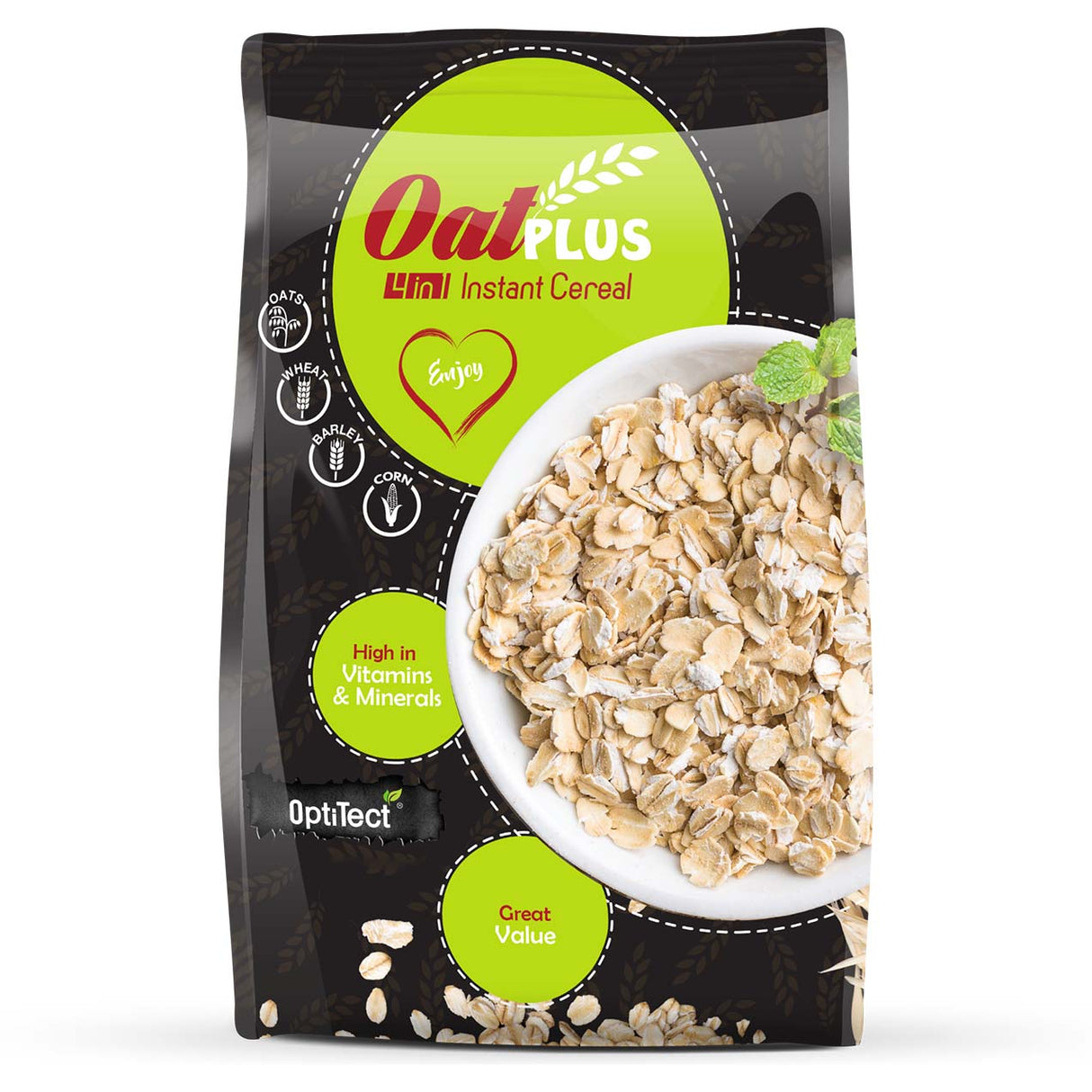 Optitect Plus 4 in 1 Instant Oat Cereal, 20 Sachets - Optitect