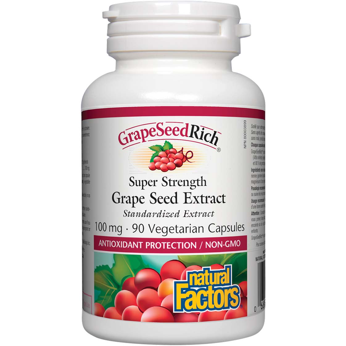 Grape Seed Extract, 100 mg, 90 Veggie Capsules - Natural Factors - Natural Factors