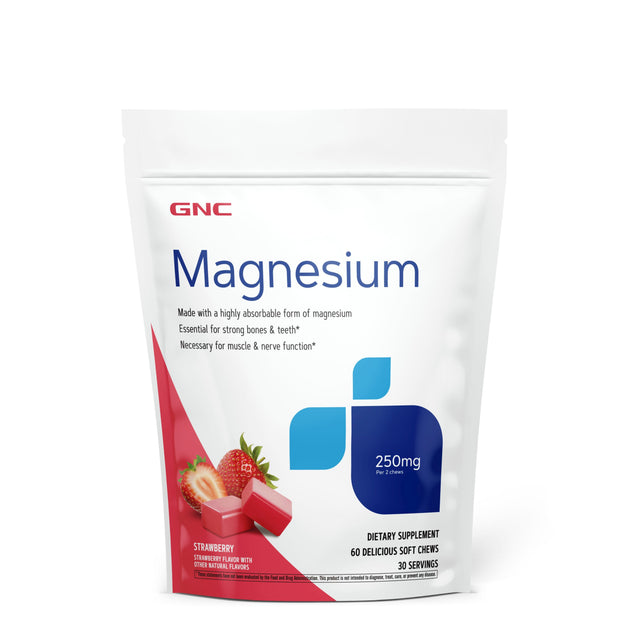 GNC Magnesium Soft Chews, 250mg - welzo