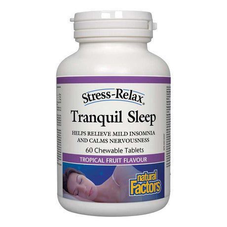 Natural Factors Tranquil Sleep Stress Relax, 60 Chewable Tablets - Natural Factors