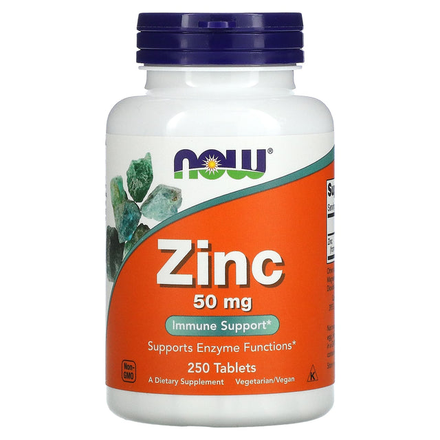 Now Zinc, 50 mg, 250 Tablets - Now