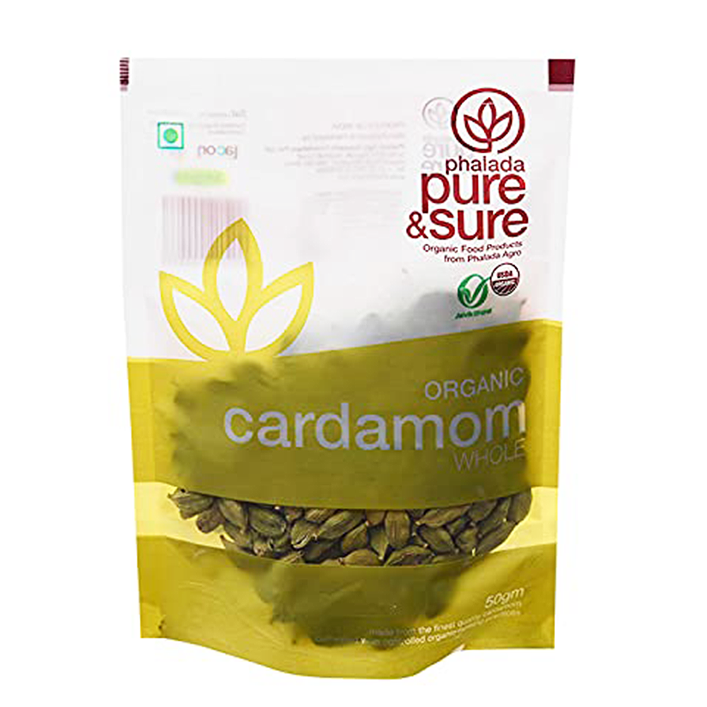 Sure & Pure Organic Whole Cardamom, 50 Gm - Pure & Sure