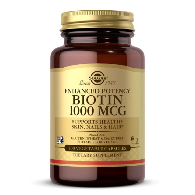 Solgar Biotin, 1000 mcg, 100 Vegetable Capsules - Solgar