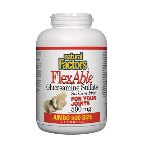 Natural Factors Glucosamine Sulfate, 500 mg, 500 Capsules (Flexable) - Natural Factors