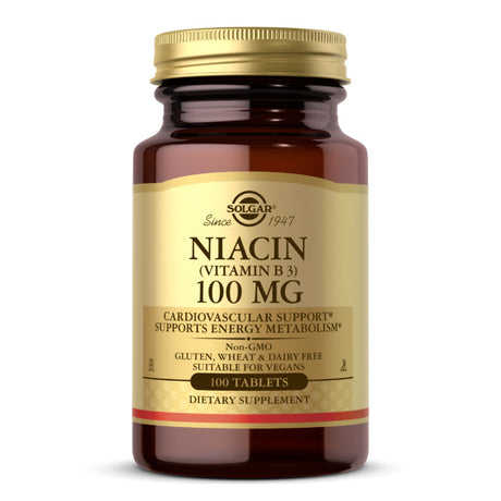 Solgar Niacin (Vitamin B3), 100 Tablets, 100 mg - Solgar