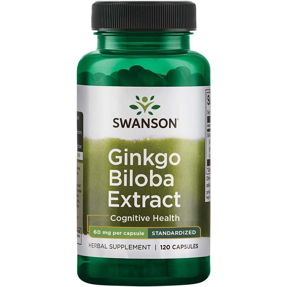 Swanson Ginkgo Biloba Extract, 120 mg, 100 Veggie Capsules - Swanson