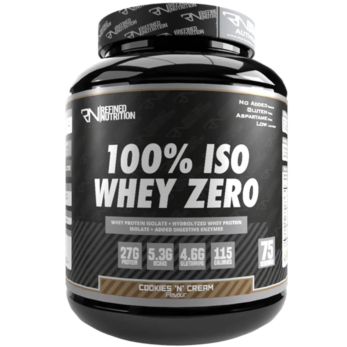 100% Whey Isolate Zero, Cookies and Cream, Refined Nutrition, 2270 Gm - Refined Nutrition