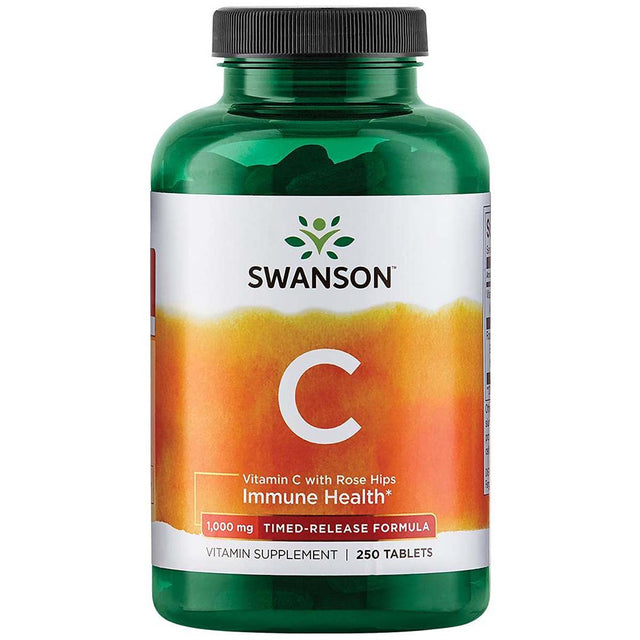 Swanson Timed Release Vitamin C with Rose Hips, 1000 mg, 250 Capsules - Swanson