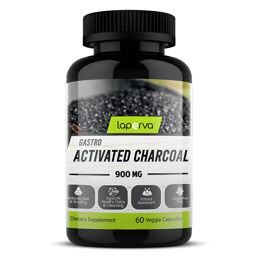 Laperva Gastro Activated Charcoal, 900 mg, 60 Veggie Capsules - Laperva