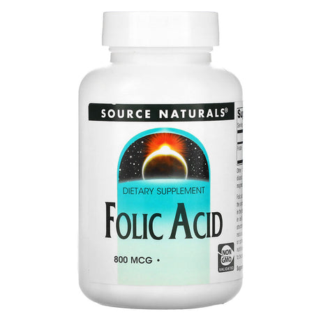 Folic Acid 800 mcg, 200 Tablets, Source Naturals - Source Naturals