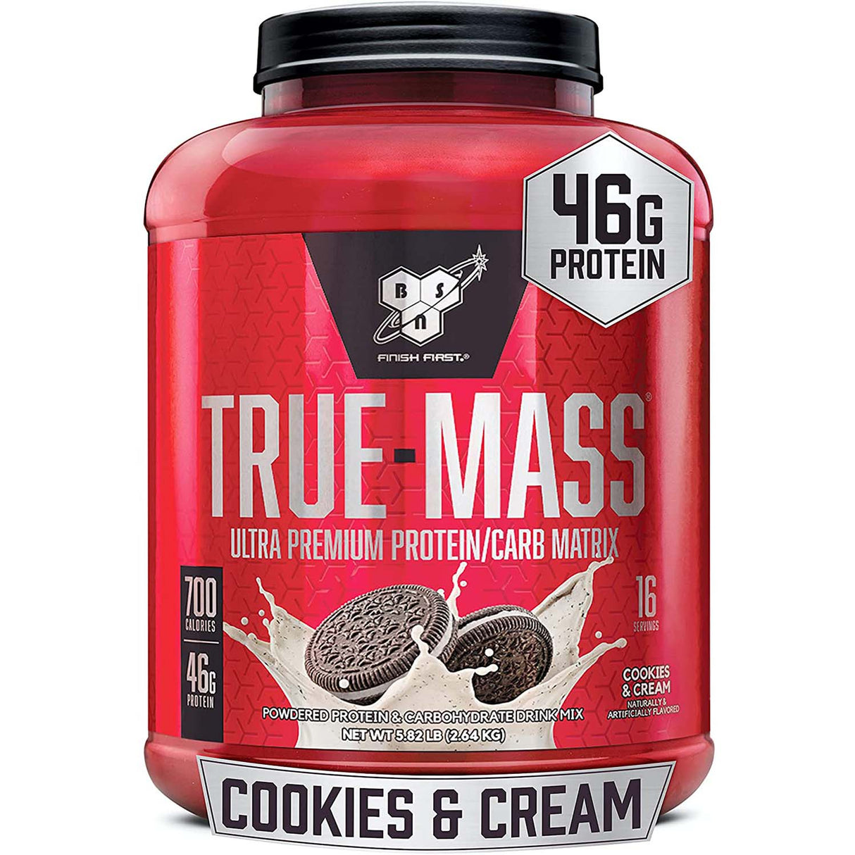 BSN True Mass Weight Gainer, Cookies and Cream, 5.82 lb - BSN