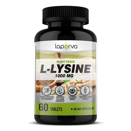 Laperva Plant Based L-lysine, 1000 mg, 60 Tablets - Laperva