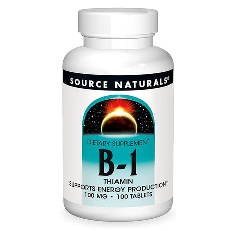 Vitamin B-1, 100 mg, 100 Tablets, Source Naturals - Source Naturals