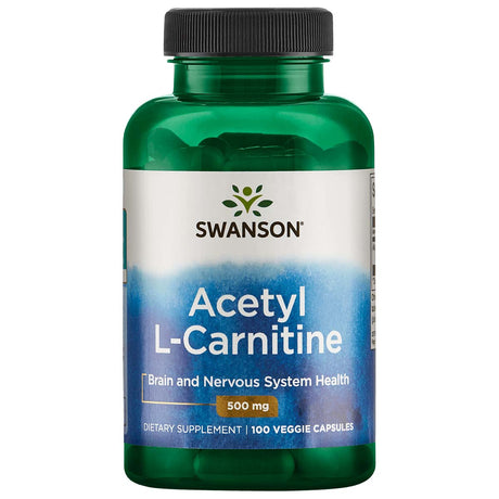 Swanson Acetyl L-Carnitine, 500 mg, 100 Veggie Capsules - Swanson