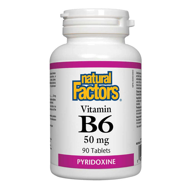 Natural Factors Vitamin B6, 50 mg, 90 Tablets - Natural Factors