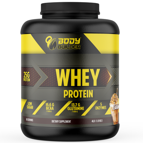 Body Builder Whey Protein, Caramel Latte, 4 LB - Body Builder