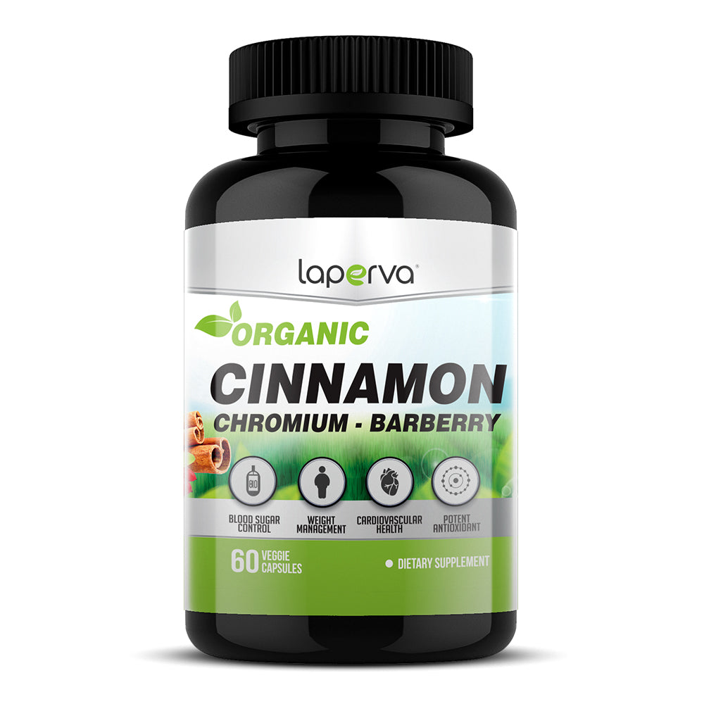 Laperva Organic Cinnamon-Chromium-Barberry Veggie Capsules, 60 - Laperva