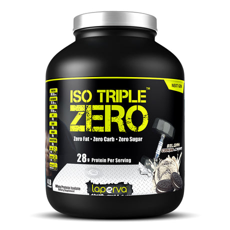 Laperva Iso Triple Zero Next Generation Whey Protein, Belgian Cookies and Cream, 4 LB - Laperva