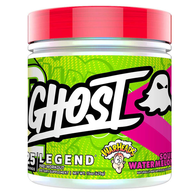 Ghost Legend Pre Workout, Warhead Sour Watermelon, 30 Servings - Ghost