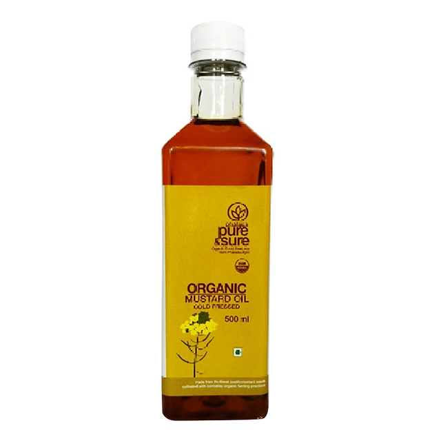 Sure & Pure Organic Mustard Oil, 500 ML - Pure & Sure