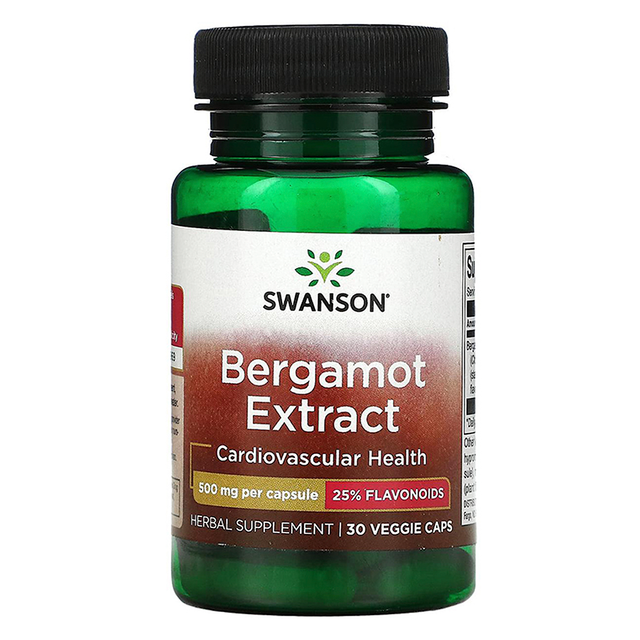 Swanson Bergamot Extract, 500 mg, 30 Veggie Capsules - Swanson