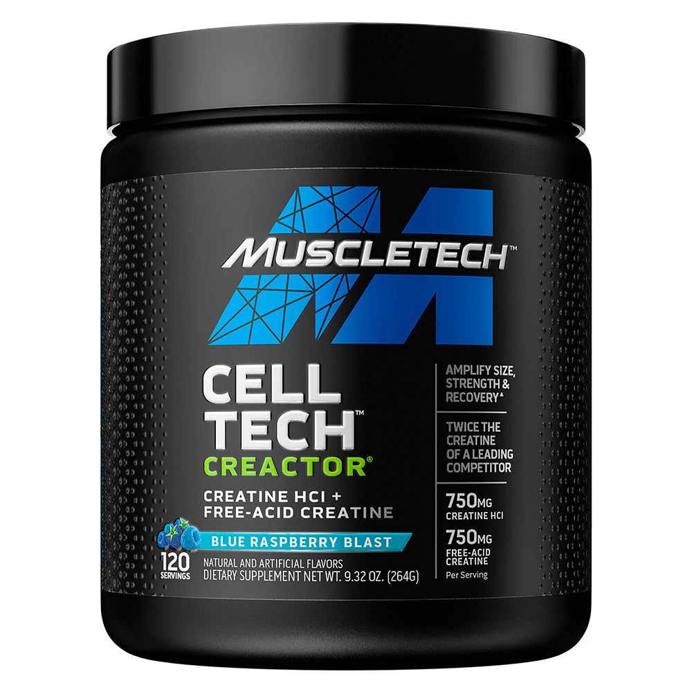 MuscleTech Cell Tech Creactor Creatine, Blue Raspberry Blast, 120 - Muscletech