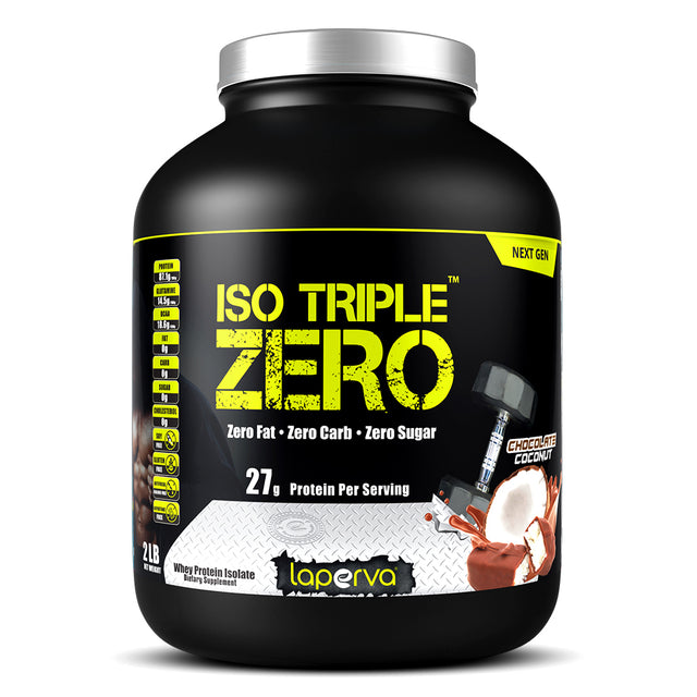 Laperva Iso Triple Zero Next Generation Whey Protein, Chocolate Coconut, 2 LB - Laperva