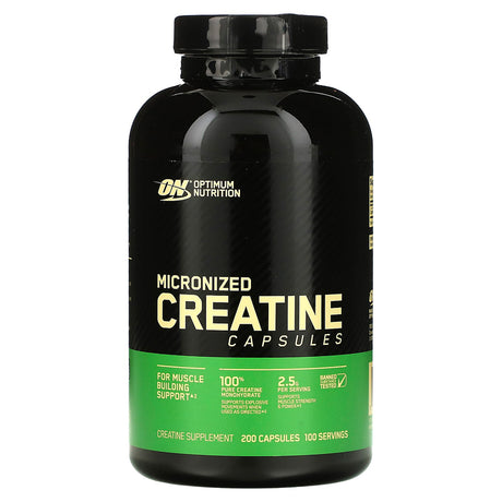 Optimum Nutrition Micronized Creatine Capsules, 200 Capsules - Optimum Nutrition