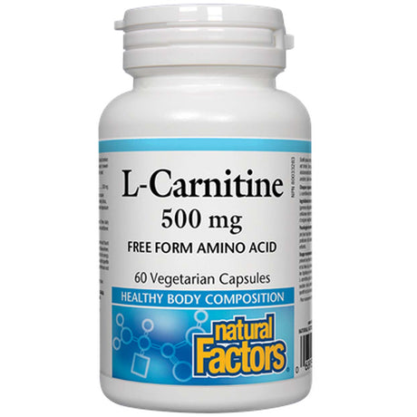 L-Carnitine 500 mg, 60 Veggie Capsules - Natural Factors - Natural Factors