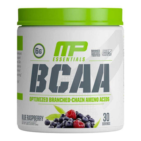 MusclePharm Essentials BCAA, Blue Raspberry, 30 Servings - Muscle Pharm