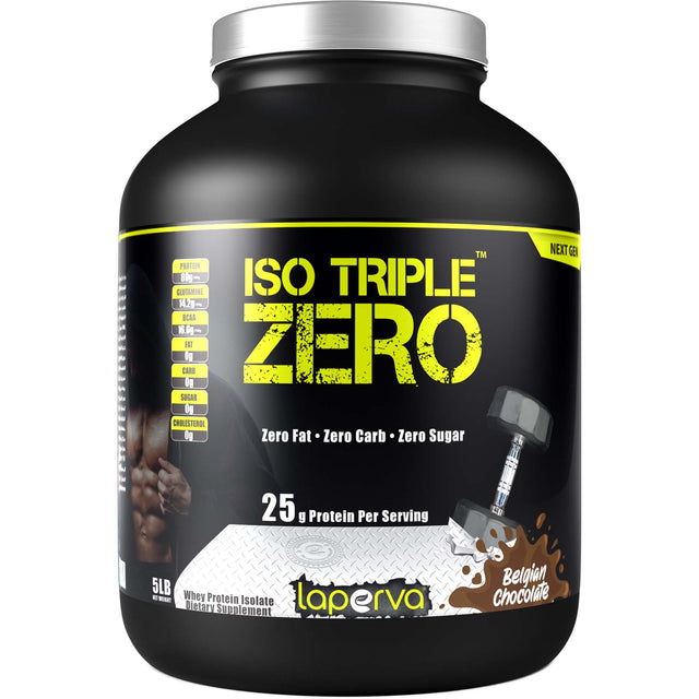 Laperva Iso Triple Zero Next Generation Whey Protein, Belgian Chocolate, 5 LB - Laperva