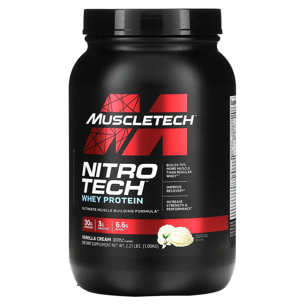 Muscletech Nitro Tech Whey Protein, 2 LB, Vanilla Cream - Muscletech