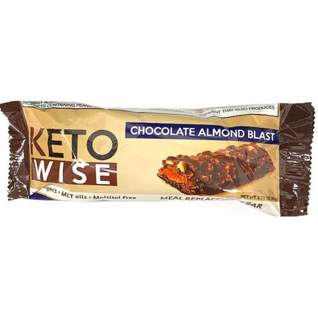 Keto Wise Chocolate Almond Blast Meal Replacement Bar, 1 Bar - Keto Wise