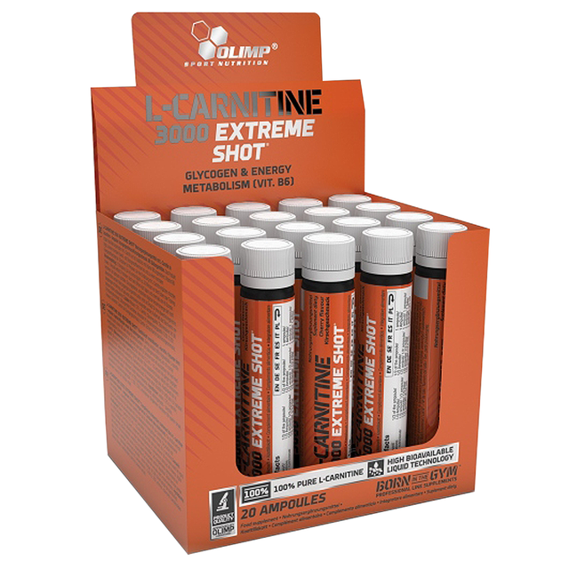 Olimp Sport Nutrition L-Carnitine 3000 Extreme, Orange, 20 Vials - Olimp Sport Nutrition