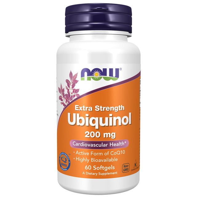 Ubiquinol Extra Strength, 200 mg, 60 Softgels - Now