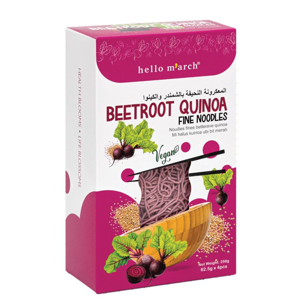 March Beetroot Quinoa Fine Noodles, 250 Gm Hello - Hello March