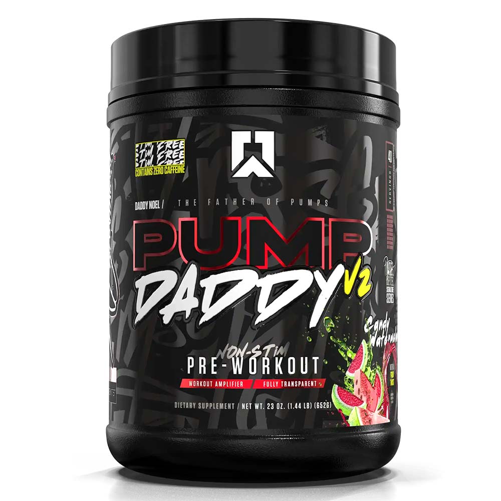 RYSE Pump Daddy V2 Non-Stim Pre-Workout, Candy Watermelon, 40 Servings - RYSE