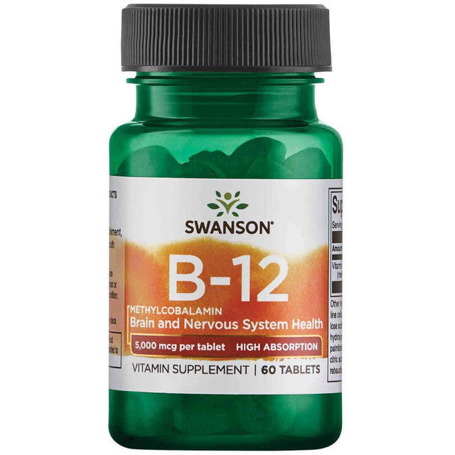 Swanson Vitamin B12 Methylcobalamin, 5000 mcg, 60 Tablets - Swanson