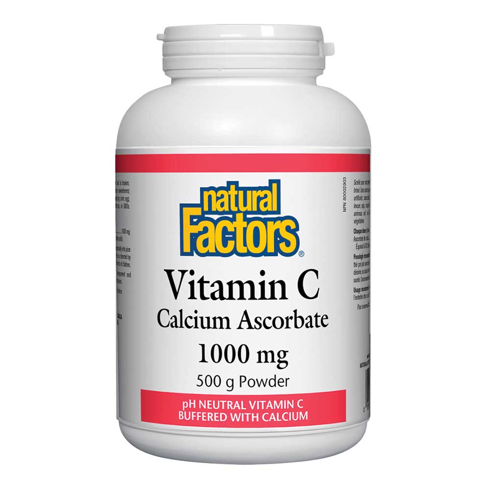 Natural Factors Calcium Ascorbate Vitamin C Powder, 1000 mg, 500 Gm - Natural Factors