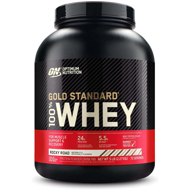 Optimum Nutrition Gold Standard 100% Whey Protein, 5 LB, Rocky Road - Optimum Nutrition