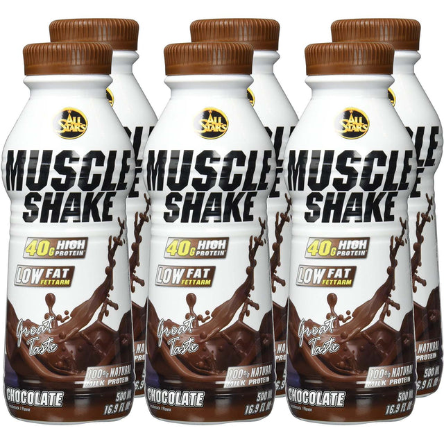 All Stars Protein Muscle Shake, Milk Chocolate, Box of 6 Pieces - All Stars