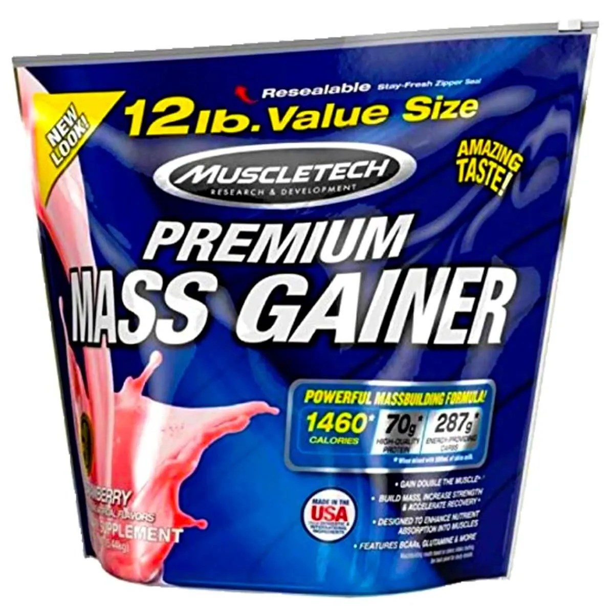 Muscletech Premium Mass Gainer, 12 LB, Strawberry - Muscletech