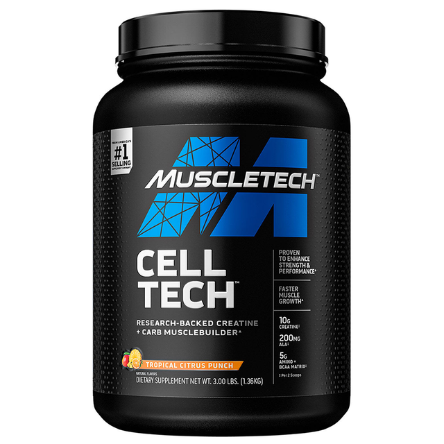 Muscletech Cell Tech Creatine Formula, Tropical Citrus Punch, 3 LB - Muscletech