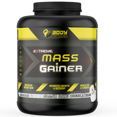 Extreme Mass Gainer Body Builder, Cookies and Cream, 5 LB - Body Builder