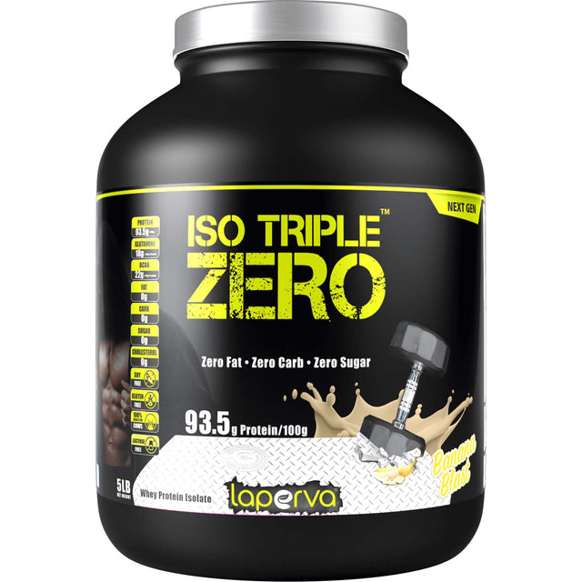 Laperva Iso Triple Zero Next Generation Whey Protein, Banana, 5 LB - Laperva